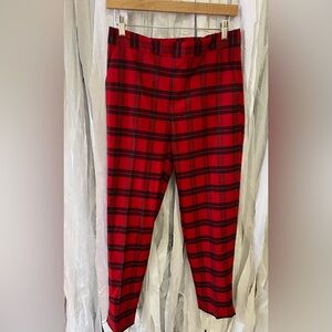 Banana Republic red and black plaid Hayden pant size 6